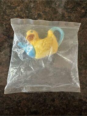Red Rose Tea Yellow Duck-Shaped Teapot Figurine